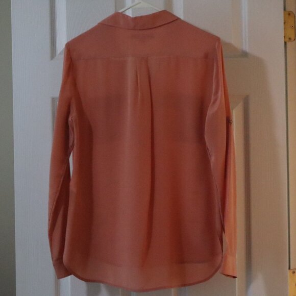 Banana Republic | Peach Silk Blouse, Size S - Picture 4 of 9